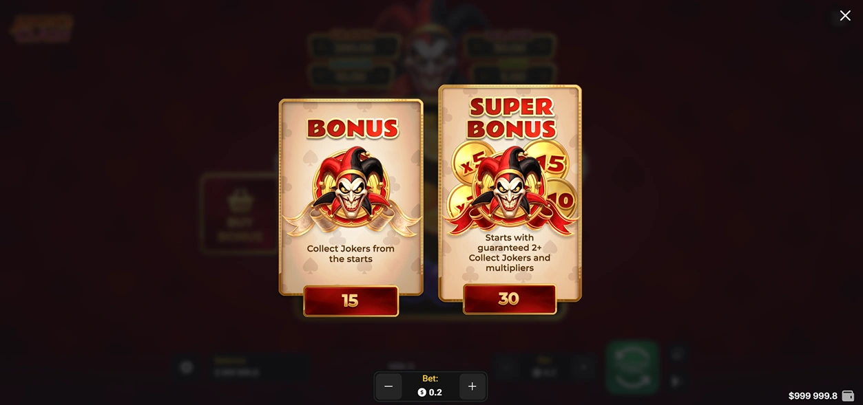 Joker's Clash slot bonus buy.