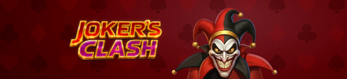 Joker's Clash slot wide banner.